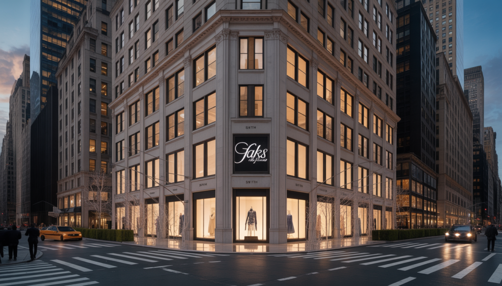 saks fifth avenue flagship store on New York’s Fifth Avenue symbolizing luxury retail as the brand faces bankruptcy and industry-wide changes
